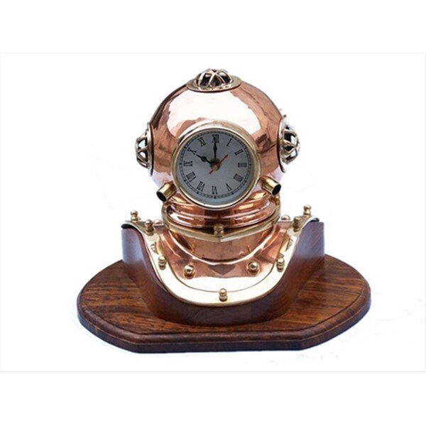 Handcrafted Model Ships Copper Divers Helmet Clock 12 in. Nautical Accents Decorative Accent DH-0820 - main